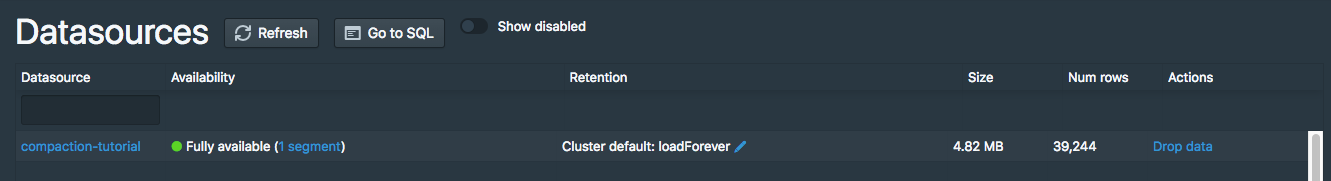 Compacted segments day granularity 1 Compacted segments day granularity 1