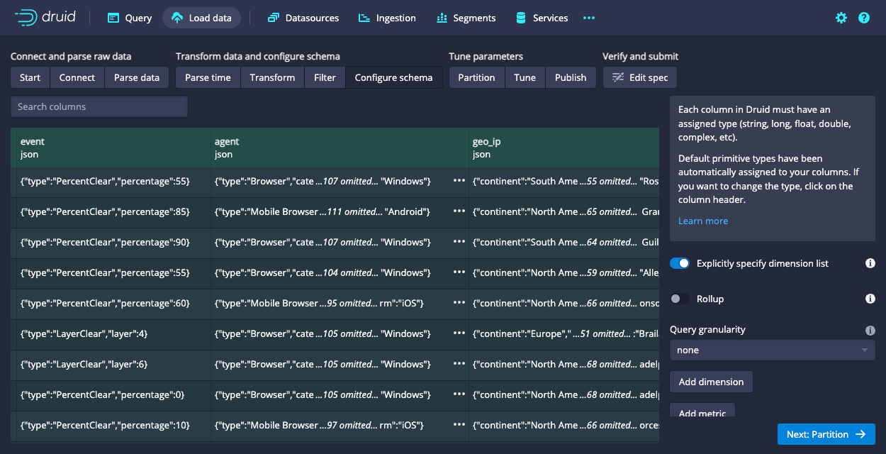 Nested columns schema Nested columns schema