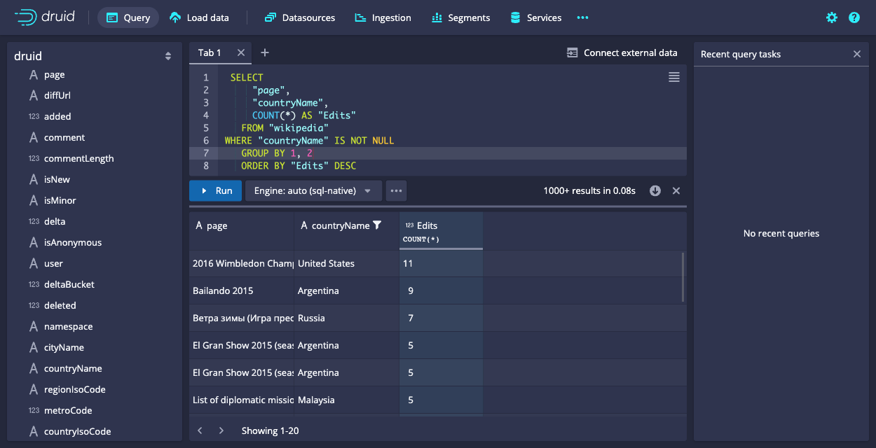Finished query Finished query